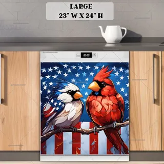 Preview of USA Patriot Birds and Flag magnet in Large size.