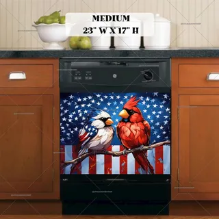 Preview of USA Patriot Birds and Flag magnet in Medium size.