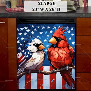 Preview of USA Patriot Birds and Flag magnet in Extra Large size.