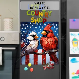 Preview of USA Patriot Birds and Flag magnet in Small size.