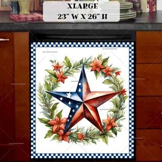 Preview of Patriot American Star and Wreath magnet in Extra Large size.