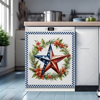 Preview of Patriot American Star and Wreath magnet.