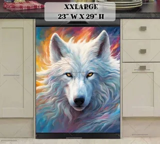 Preview of Beautiful White Wolf magnet in XX Large size.