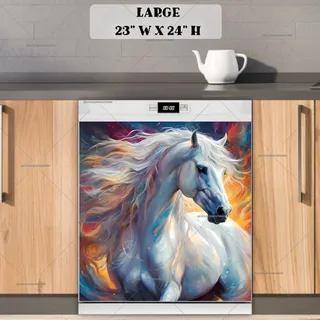 Preview of Magical White Horse magnet in Large size.