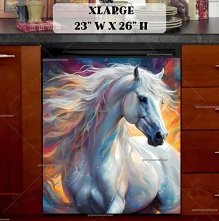 Preview of Magical White Horse magnet in Extra Large size.