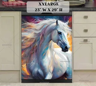 Preview of Magical White Horse magnet in XX Large size.