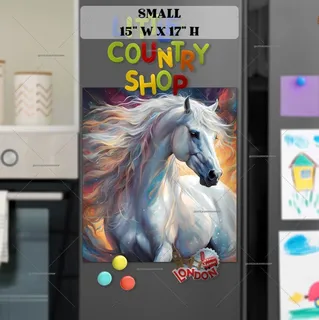 Preview of Magical White Horse magnet in Small size.