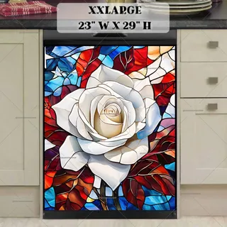 Preview of Stained Glass USA Rose magnet in XX Large size.