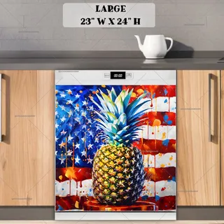 Preview of American Pineapple and Flag magnet in Large size.