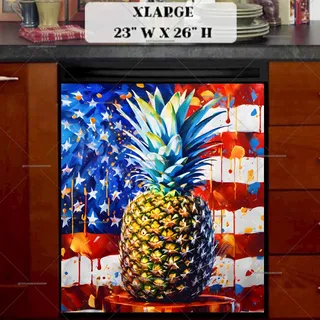 Preview of American Pineapple and Flag magnet in Extra Large size.