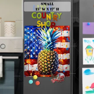 Preview of American Pineapple and Flag magnet in Small size.