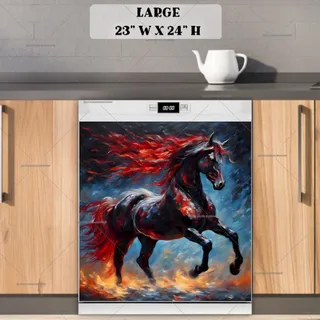 Preview of Beautiful Black Horse magnet in Large size.