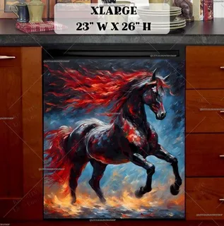 Preview of Beautiful Black Horse magnet in Extra Large size.