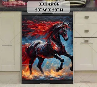 Preview of Beautiful Black Horse magnet in XX Large size.