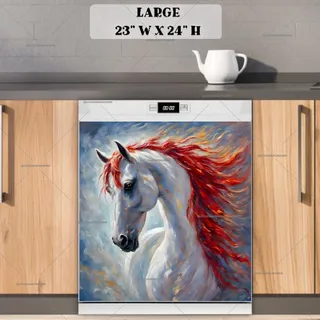 Preview of Beautiful White Stallion Portrait magnet in Large size.