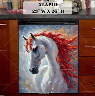 Preview of Beautiful White Stallion Portrait magnet in Extra Large size.