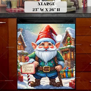 Preview of North Pole Christmas Gnome magnet in Extra Large size.