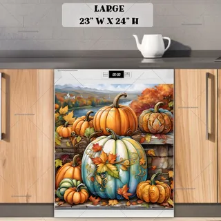 Preview of Beautiful Autumn Pumpkins magnet in Large size.