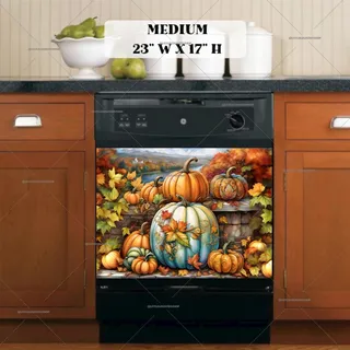 Preview of Beautiful Autumn Pumpkins magnet in Medium size.