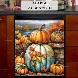 Preview of Beautiful Autumn Pumpkins magnet in Extra Large size.