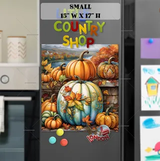 Preview of Beautiful Autumn Pumpkins magnet in Small size.