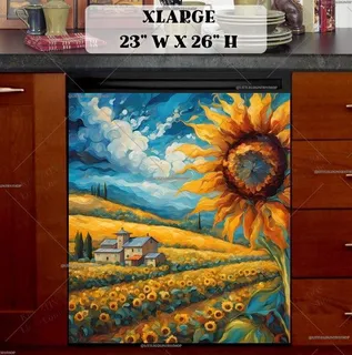 Preview of Tuscan Evening and Sunflowers magnet in Extra Large size.