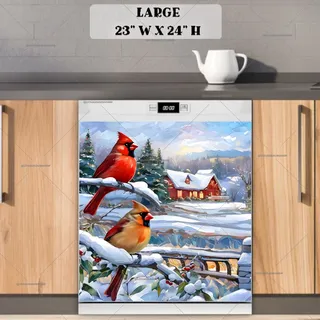 Preview of Winter Cardinals and a Farmhouse magnet in Large size.