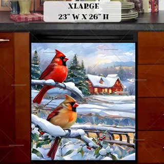 Preview of Winter Cardinals and a Farmhouse magnet in Extra Large size.