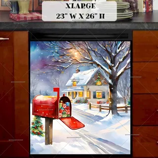 Preview of Christmas Mailbox and a Cottage magnet in Extra Large size.