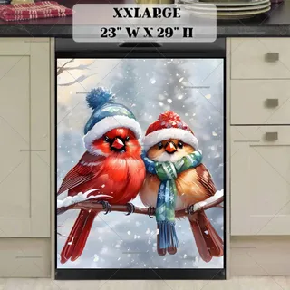 Preview of Adorable Christmas Cardinal Couple magnet in XX Large size.