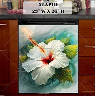 Preview of Beautiful White Hibiscus magnet in Extra Large size.