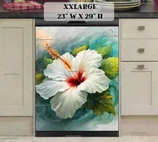 Preview of Beautiful White Hibiscus magnet in XX Large size.