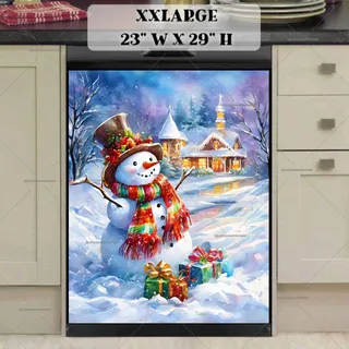 Preview of Happy Snowman with Gifts magnet in XX Large size.