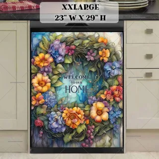 Preview of Welcome to Our Home Wreath magnet in XX Large size.