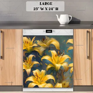 Preview of Beautiful Yellow Lilies magnet in Large size.