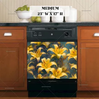 Preview of Beautiful Yellow Lilies magnet in Medium size.