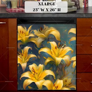 Preview of Beautiful Yellow Lilies magnet in Extra Large size.