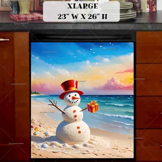 Preview of Tropical Christmas Beach magnet in Extra Large size.