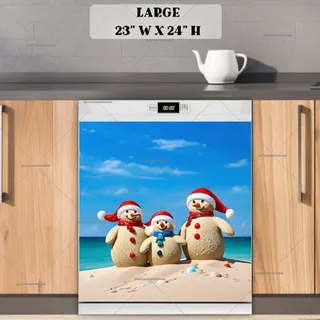 Preview of Beach Snowman Family magnet in Large size.