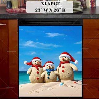 Preview of Beach Snowman Family magnet in Extra Large size.