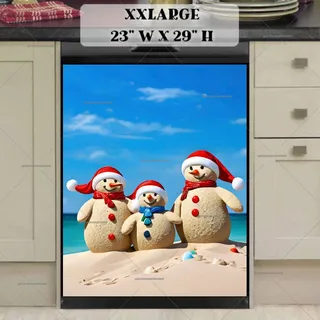 Preview of Beach Snowman Family magnet in XX Large size.