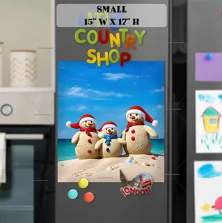 Preview of Beach Snowman Family magnet in Small size.