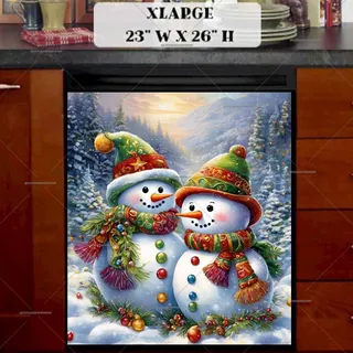 Preview of Country Snowman Couple magnet in Extra Large size.