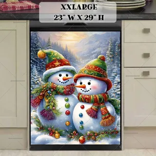 Preview of Country Snowman Couple magnet in XX Large size.