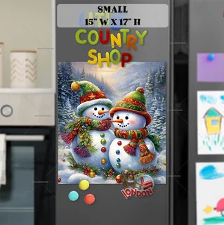 Preview of Country Snowman Couple magnet in Small size.