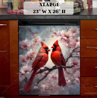 Preview of Springtime Cardinals magnet in Extra Large size.