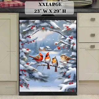 Preview of Winter Country Birds magnet in XX Large size.