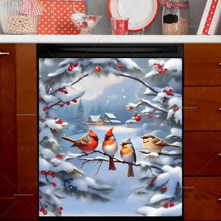 Preview of Winter Country Birds magnet.