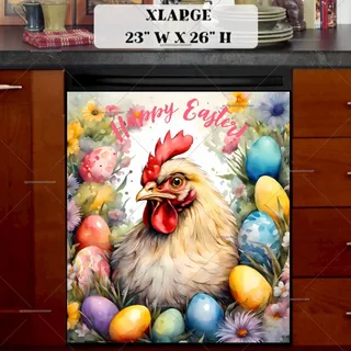 Preview of Easter Hen and Eggs magnet in Extra Large size.