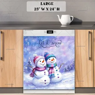 Preview of Happy Snowmen Couple magnet in Large size.